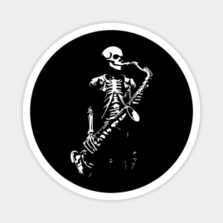 skeleton play saxophone Magnet